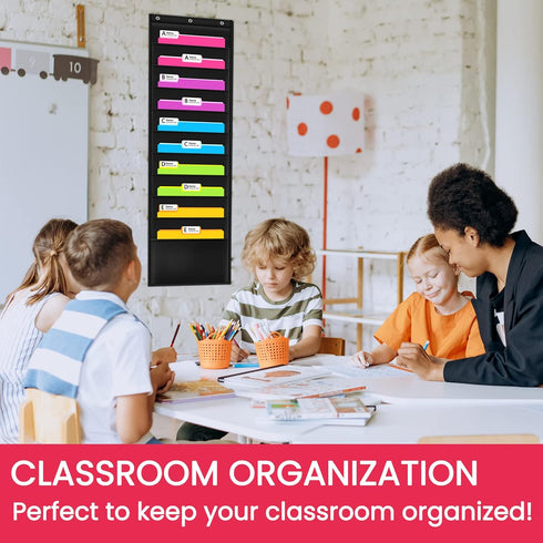 Godery Premium Hanging File Folder Organizer - 10 Pockets & 3 Hangers, Perfect for Home Organization, Wall or Over Door