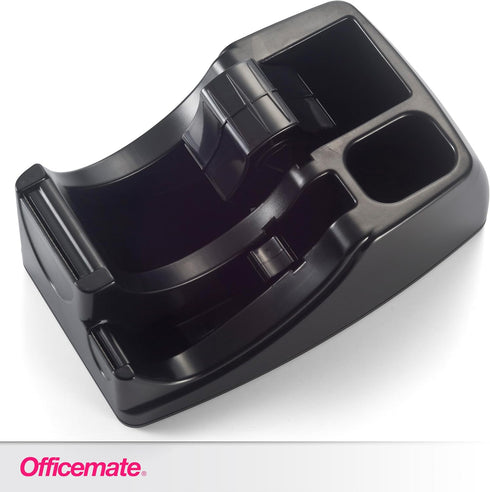 Officemate Recycled Heavy Duty Tape Dispenser, 2-in-1, Black, 1" and 3" Cores