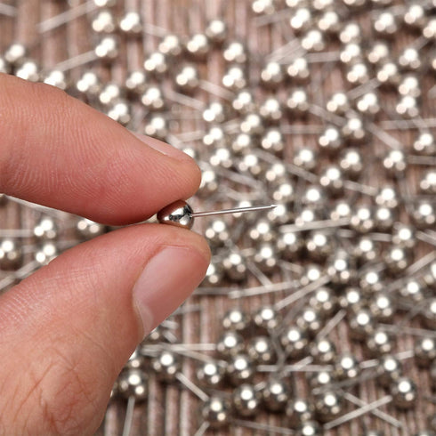 Map Tacks Push Pins, Small Size 300 Packs (Silver, 1/5 Inch)