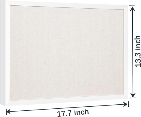 OWLKELA 13.3"x17.7" inch Bulletin Board with Linen, White Wood Style Frame, with 10 Pushpins, Linen Cork Board, Ideal for School, Home & Office by OWLKELA