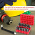 Ofiswadi 46pcs Set Set(Red) Security Bit with Security Torx, Square, Metric & SAE Hex, Torq, Phillips, Slotted