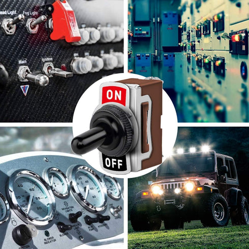 MGI SpeedWare One-Side Momentary Toggle Switches (ON)/Off 5-Pack with Waterproof Boots, 2-Pin SPST