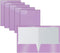 Better Office Products 25 Pack 2 Pocket Glossy Laminated Lavender Paper Folders, Letter Size, Lavender Portfolios