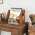 Homeiju Vinyl Record Storage, Metal & Wooden LP Record Crate, Holds up to 60 Records, Desktop Box Case