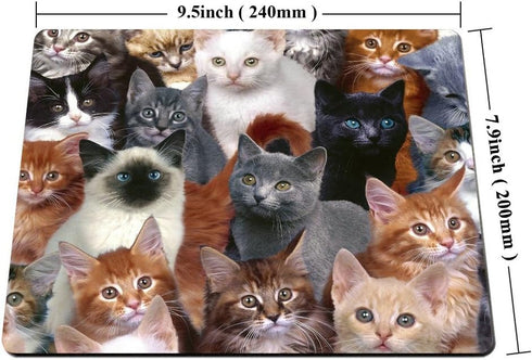Smooffly Gaming Mouse Pad Custom Design,Cats Galore Mouse Pad White Black Brown Cat Personality Desings Gaming Mouse Pad by Smooffly