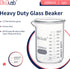 Heavy Duty Glass Beaker Set, Thick-Walled 3.3 Borosilicate Glass Beakers, with Double Scale Printed Graduation, Vol.1000ml, HBKG1000A1 by Okulab