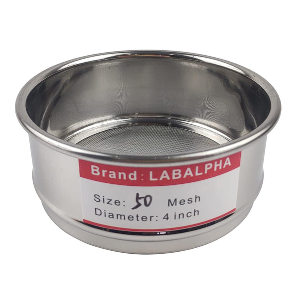 LABALPHA 50 Mesh Lab Sieves, Test Sieve #50 Mesh, 4'' Diameter, 304 Stainless Steel