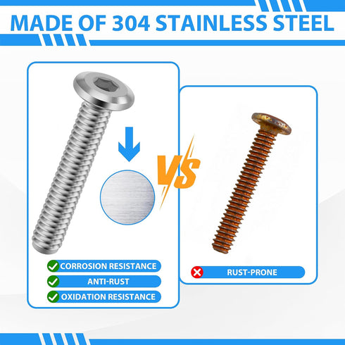 TROPUNAIL 1/4-20 1-1/2'', 304 (100-Pack) Hurricane Shutter Screws x Stainless Steel Sidewalk Bolts, Rust-Resistant