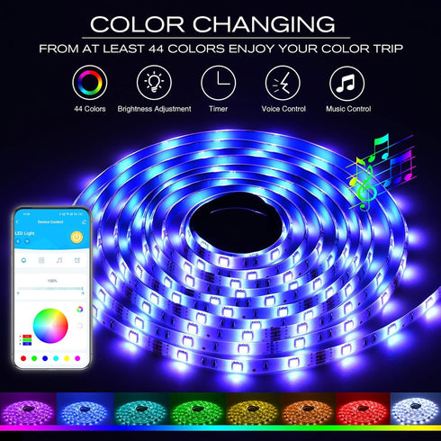 (100FT) DAYBETTER RGB Led Light Strips Kit Compatible with Alexa and Google Assistant, Smart WiFi Led Strip Lights
