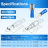 200 Pcs Female and Male Quick disconnects Vinyl Insulated Spade Wire Connectors, Blue Electrical Crimp Terminal 16-14 AWG (6.3mm)
