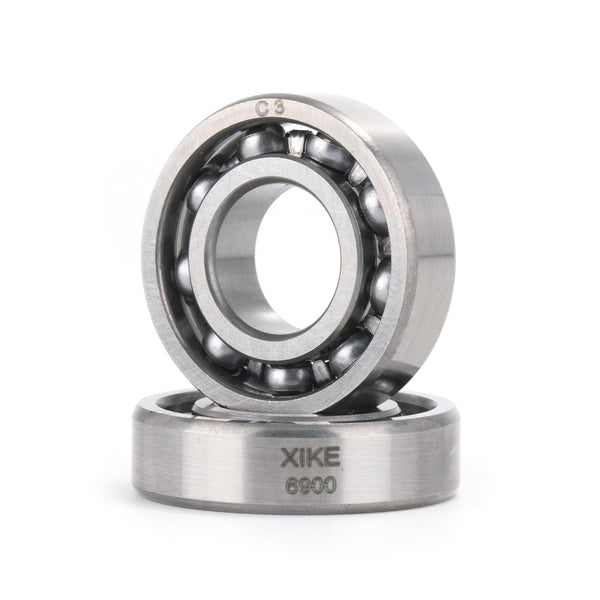 XIKE 2 Pcs 6900 C3 Deep Groove Bearing, 10x22x6mm, Chrome Steel Open C3 Clearance Bearing for Industrial Wheels, Pump