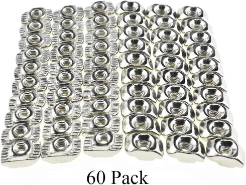 Sliding T Slot Nuts 2020 Series M3, 30 Pack Drop-in T Nuts, Carbon Steel Nickel Plated for Aluminum Profile