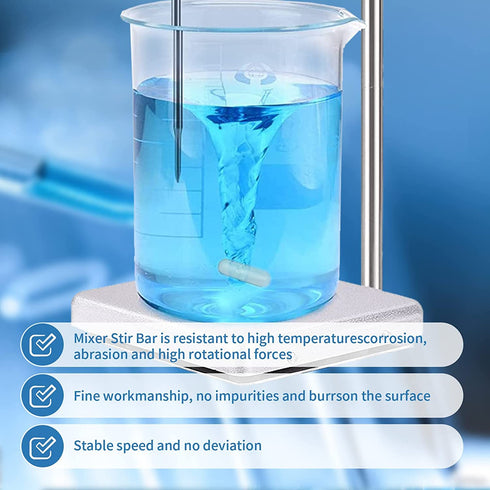 20 Pcs 30mm (1.18 inch) PTFE Magnetic Stirrer Mixer Stir Bar, White Color, Laboratory Bar, Stir Plate Bar