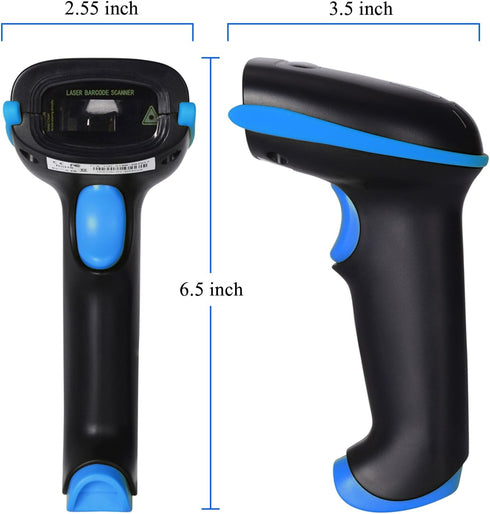 WoneNice 2.4G 1D 100ft Wireless Barcode Scanner Handheld Cordless Barcode Reader for Retail, Warehouse, Inventory