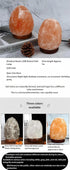 Generic Himalayan Salt Lamp with USB Power, Natural Shape, Color-Changing LED and Warm White Light, Wooden Base Night