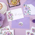 50 Pack JarThenaAMCS Purple Floral Thank You Cards Pink Purple Flower Greeting Cards With Envelopes Stickers Watercolor