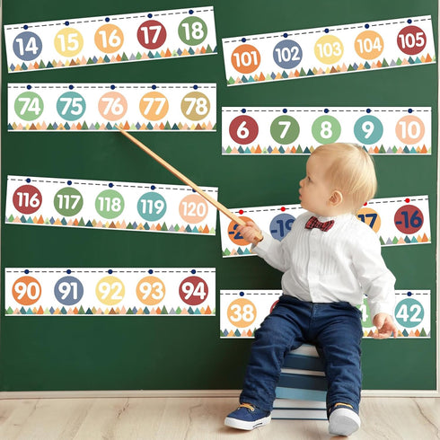 Number Line Bulletin Board Border, -20 to 120 Straight Trim for Classroom Math Decorations and Moving Mountains Roll