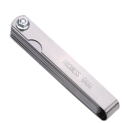 Stainless Steel Feeler Gauge, Dual Marked Metric and Imperial Measuring Tool (0.04-0.88 mm, 32 Blades)