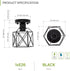 5.7" E26 120V 2 Pack ASD Black Semi Flush Mount Ceiling Light Fixture - ETL Modern Light Fixtures Ceiling Mount, Semi