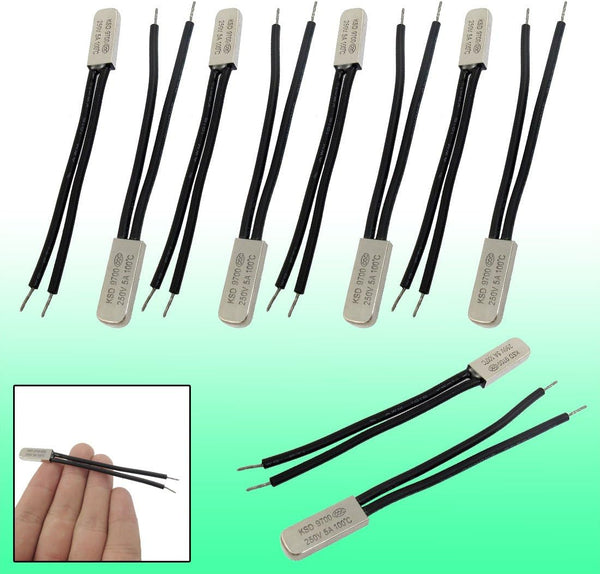 uxcell 10 Pcs Bimetal Temperature Control Switch Thermostat 100C N.C KSD9700