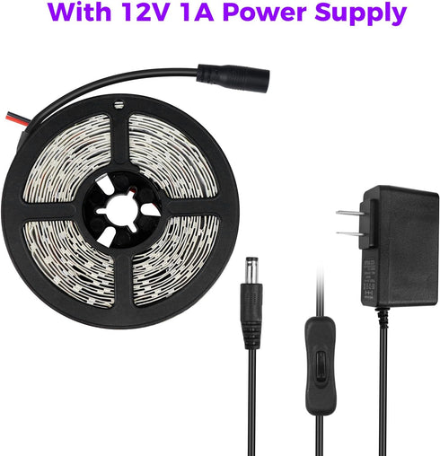 YGS-Tech Super Bright 24 Watts UV Black Light LED Strip, 16.4FT/5M, Waterproof IP65 for Night Fishing and Parties