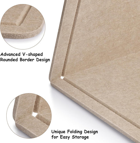 Bulletin Felt Board, 36x18 Inches, Decorative Pin Board for Wall, Foldable Self-Adhesive Vision Board with 36 Pushpins,