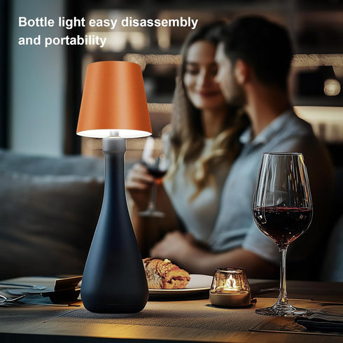2025 3 1PC) Wireless Bottle Lamp, New Color Rechargeable Wine Bottle Lights for Bars Restaurants (Dark Green