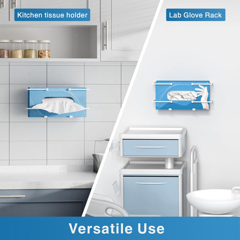 niffgaff Glove Box Dispenser Wall Mount, White Glove Holder Organizer for Disposable Glove & Tissue Box