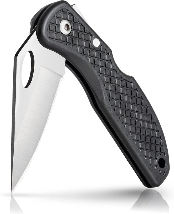 Maxam Falcon VII Lockback Pocket Knife - 7 Inch Stainless Steel Blade, Textured No-Slip Handle, Carry Clip
