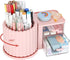 LETURE Rotating Office Desk Organizers with 2 Drawer, Pencil Pen Marker Holder for Desktop Storage Organizers and
