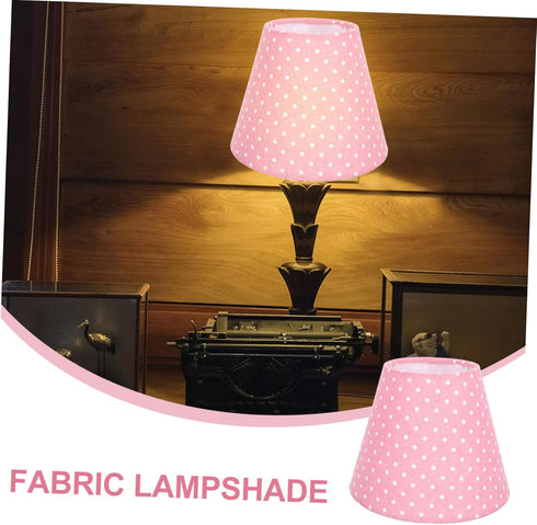 Angoily Creative Polka Dot Cloth Lampshade Cover Simple Round Fabric Light Cover with Durable Bracket Soft Light