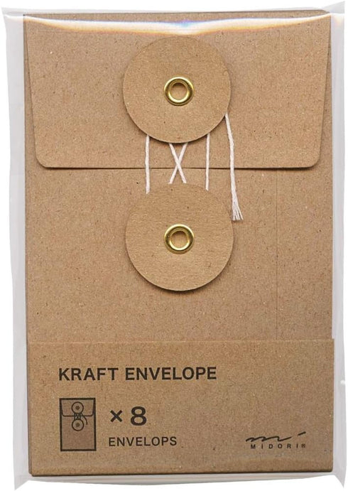Midori Craft Envelope, S, Vertical, Brown, 8 Pieces