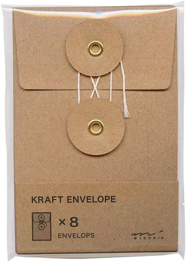 Midori Craft Envelope, S, Vertical, Brown, 8 Pieces