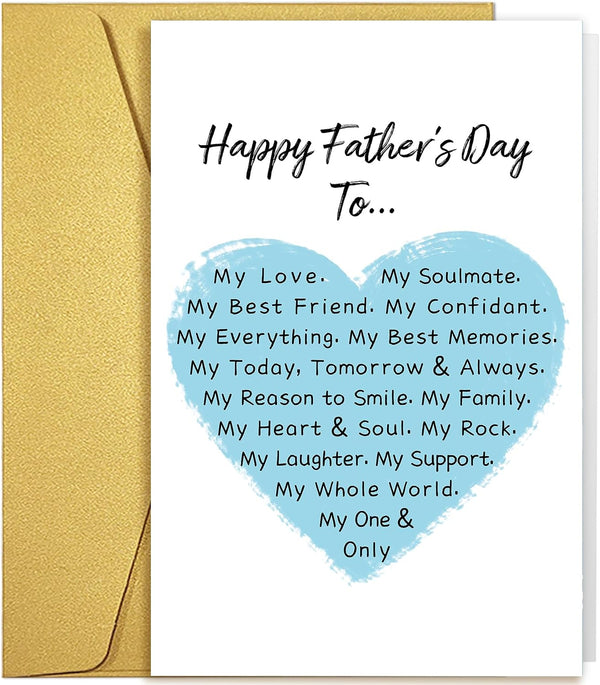 Qiliji Sweet Father's Day Card for Husband, Funny Father's Day Card from Wife,