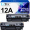 LxTek Compatible Toner Cartridge Replacement for HP 12A Q2612A, 2 Black for Laserjet 1012 & 1022 Series