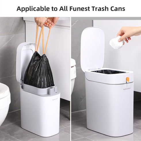 funest Small Drawstring Trash Bag, Easy to Tear and Pack, 4 Gallon Garbage Bags, 75 Counts