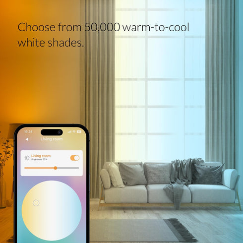 A19 Dimmable 90+ Bulb (4th (2-Pack) ERIA Colors and White CRI Smart Works with Hue*, SmartThings, HA, Amazon Echo Gen)