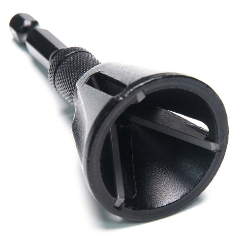 Deburring External Chamfer Tool with Tungsten Carbide Blade, Quick Release Hex Shank, Fits 3/16" to 1"