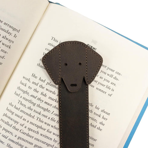 Hide & Drink Handmade Dog Bookmark from Full Grain Leather (Bourbon Brown)