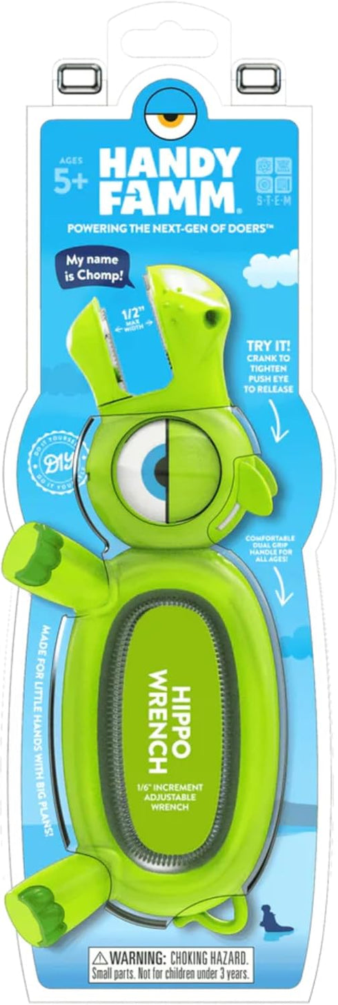 Famm 5 Handy Hippo Kid Safe Adjustable Wrench, Real DIY Tool for Kids and Up, STEM Learning & Motor Skills Development
