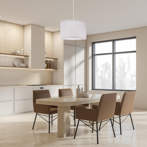 15Ft E26/E27 Bulb PATIKIL Plug in Pendant Light, Rope Cord Hanging Lamp Fixture with ON/Off Switch, Fabric Shade Socket