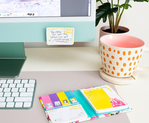 The Golden Girls Retro Fashion Pattern Sticky Note and Tab Box Set, Notepad Stationery Paper for School and Office