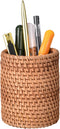 Eiyye Handmade Rattan Pencil Holder - Makeup Brush Holder, Wicker Pen Organizer for Office & Home Desktop