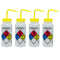 SP Bel-Art Safety-Labeled 4-Color Isopropanol Wash Bottles, 500ml (16oz), Polyethylene, Pack of 4