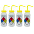 SP Bel-Art Safety-Labeled 4-Color Isopropanol Wash Bottles, 500ml (16oz), Polyethylene, Pack of 4