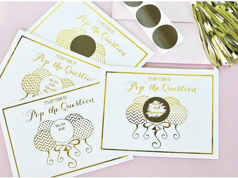 Pop The Question Bridesmaid and Maid of Honor Cards - Set of 8