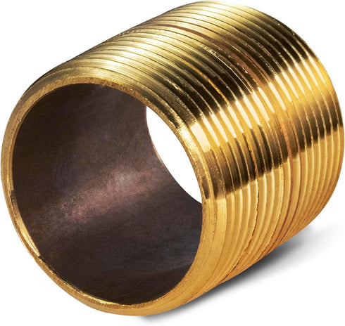 Everflow Supplies NPBR2000 Close Brass Nipple Pipe Fitting, 2" Nominal Diameter and NPT Ends
