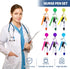Whaline 30Pcs Mini Highlighter Nurse Pen Set, 6 Colors Retractable Shuttle Pen with Badge Clip for Students Teachers