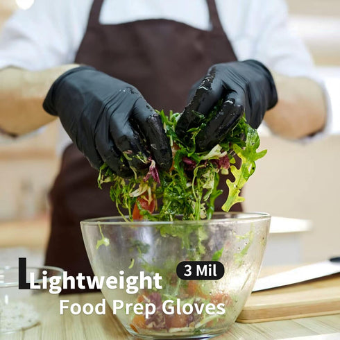 Powder-Free Nitrile Exam Gloves, 3 Mil Non-Sterile Disposable Cleaning Gloves, Latex Free Food Prep Cooking Gloves