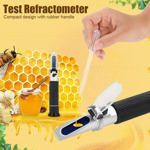 58 92% Refractometer with ATC,Refractometer to Wort Specific Gravity Beer Fruit Juicer Wine Sugar Test Hydrometer